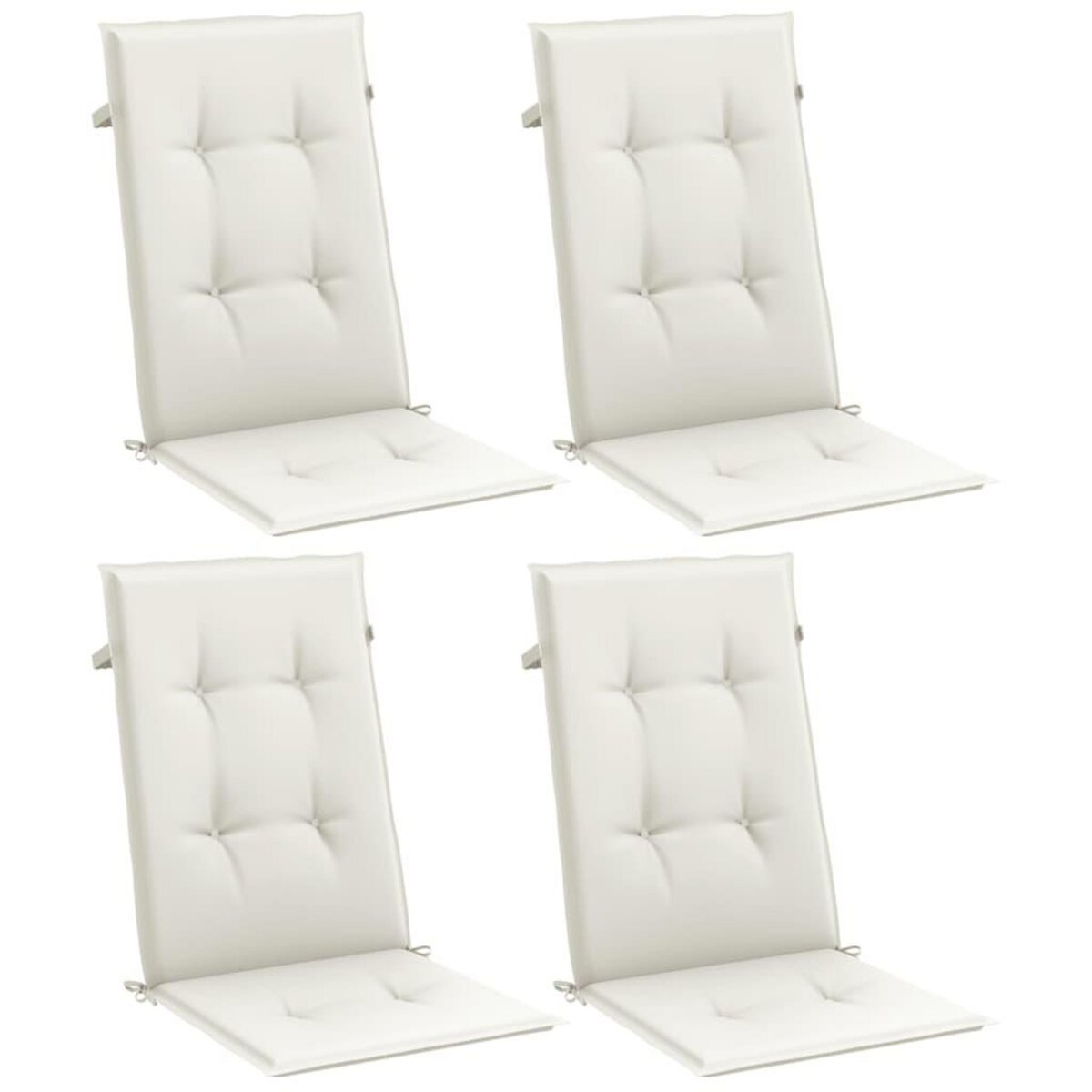 VIDAXL Coussins de chaise a dossier haut lot de 4 creme melange tissu