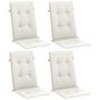 Voir la diapositive 3 : VIDAXL Coussins de chaise a dossier haut lot de 4 creme melange tissu