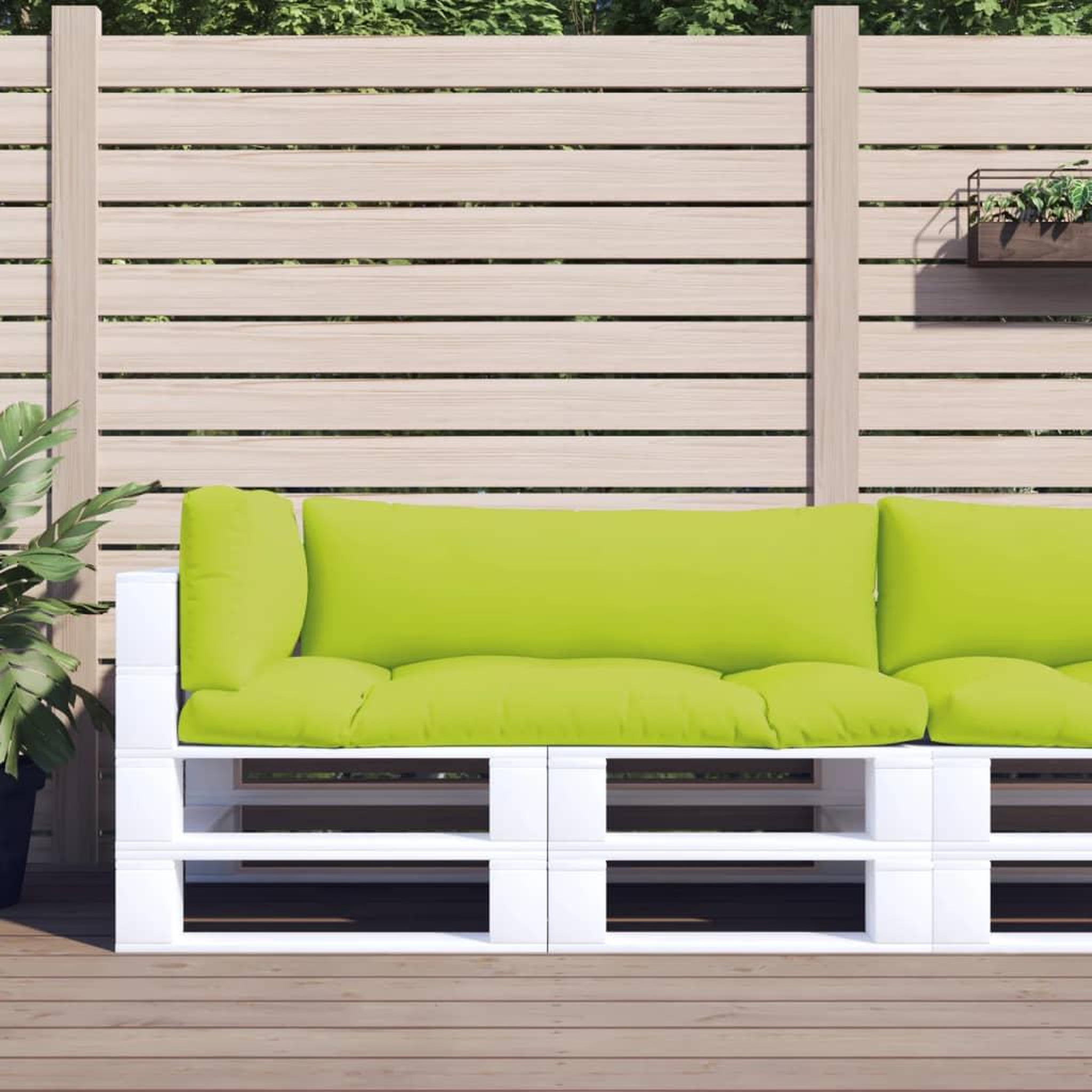 Voir la diapositive 1 : VIDAXL Coussins de palette lot de 3 vert vif tissu