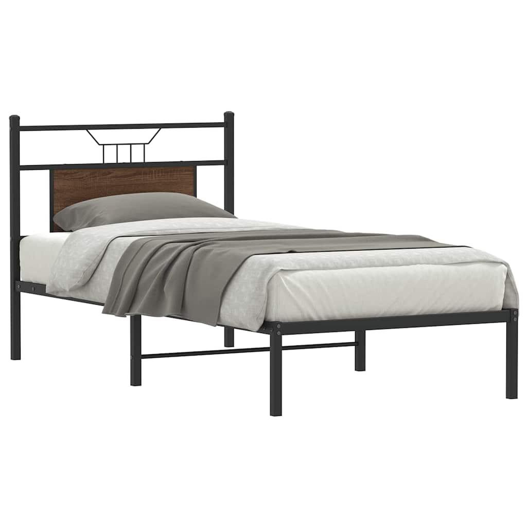 VIDAXL Cadre de lit sans matelas chene marron 90x190cm bois ingenierie