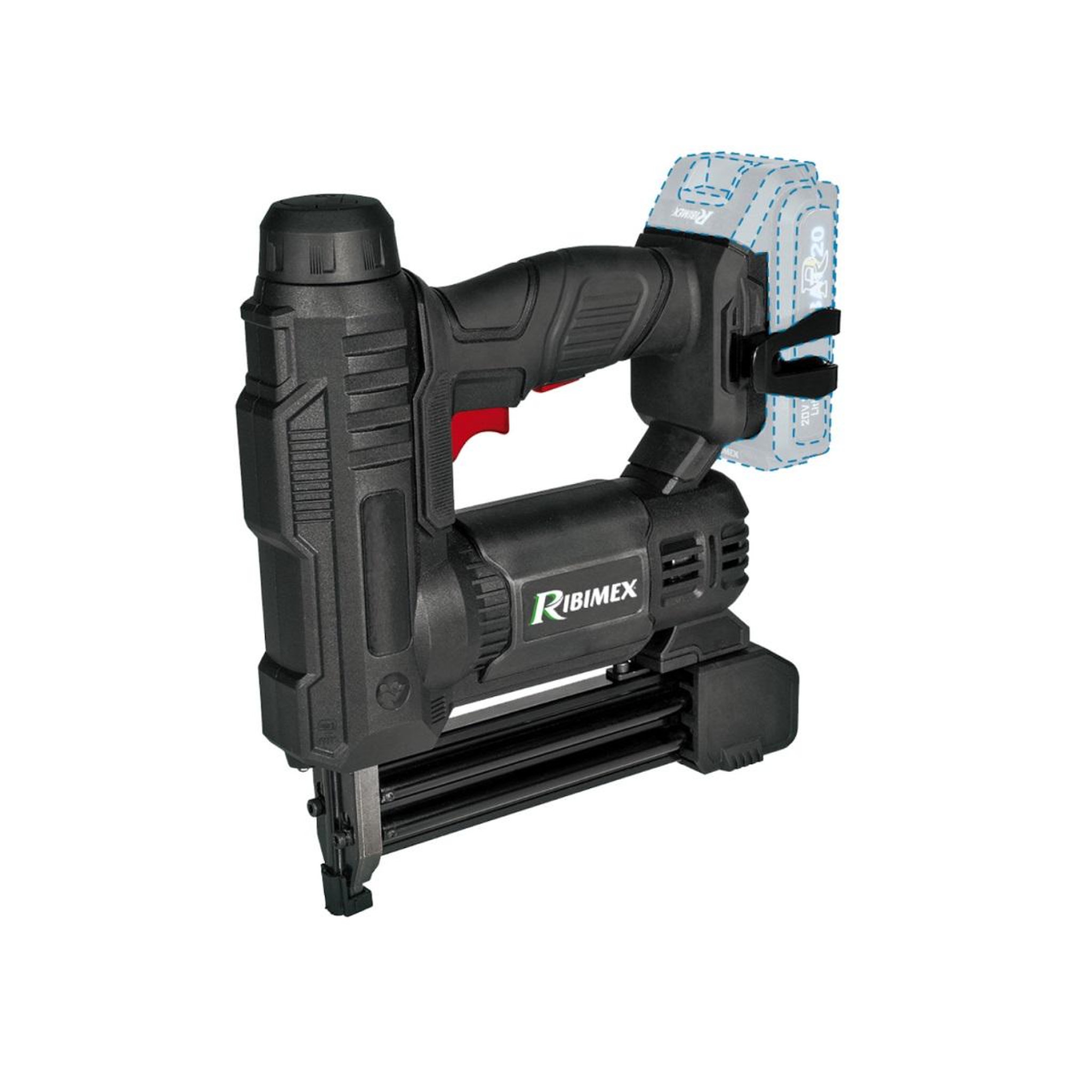Voir la diapositive 2 : Ribimex Agrafeuse et cloueuse r-bat20 20v sans fil - prbat20/agrsb