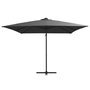 Voir la diapositive 2 : VIDAXL Parasol de jardin en porte-a-faux lumieres LED et mat en acier