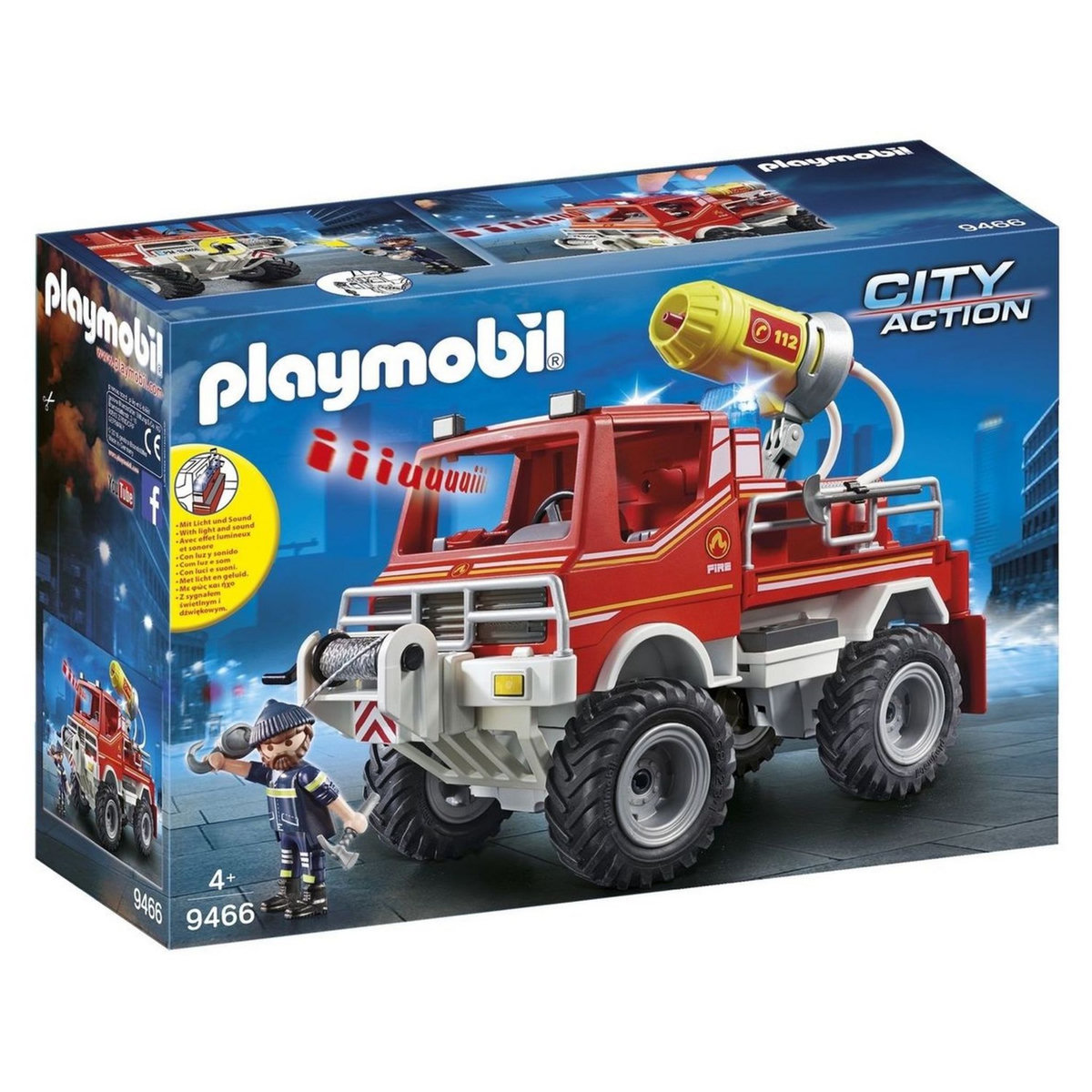 PLAYMOBIL 9466 - City Action - 4x4 de pompier avec lance-eau