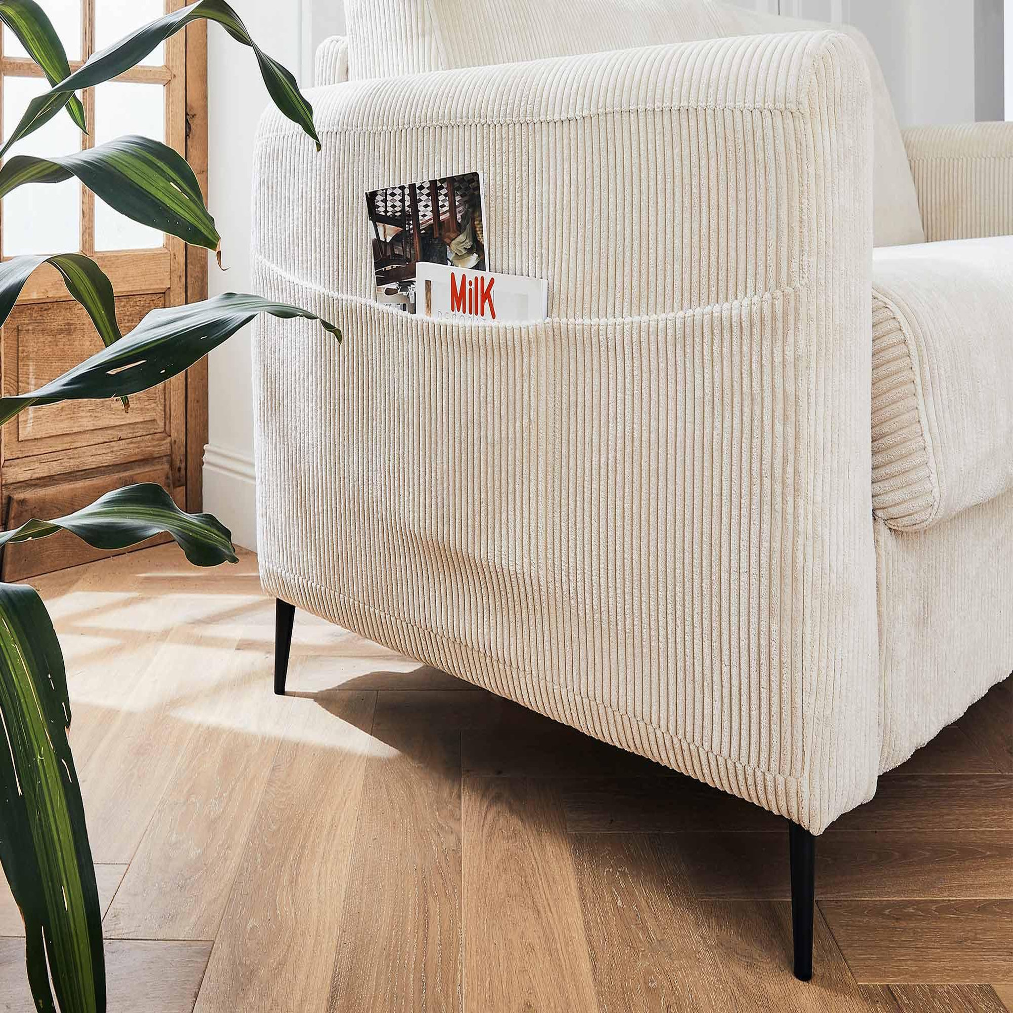 Voir la diapositive 6 : LISA DESIGN Owen - canapé 3 places convertible express couchage quotidien 140 cm matelas 12 cm en velours côtelé