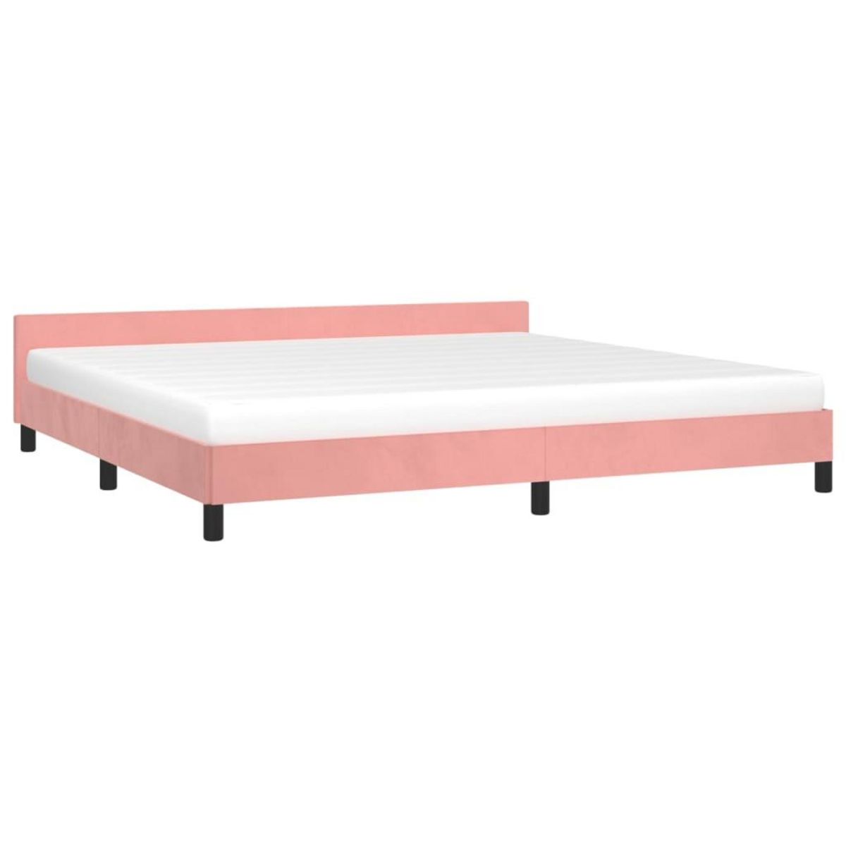 VIDAXL Cadre de lit et tete de lit sans matelas rose 200x200cm velours