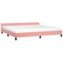 Voir la diapositive 3 : VIDAXL Cadre de lit et tete de lit sans matelas rose 200x200cm velours