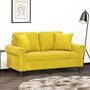 Voir la diapositive 1 : VIDAXL Canape 2 places avec oreillers decoratifs jaune 120 cm velours