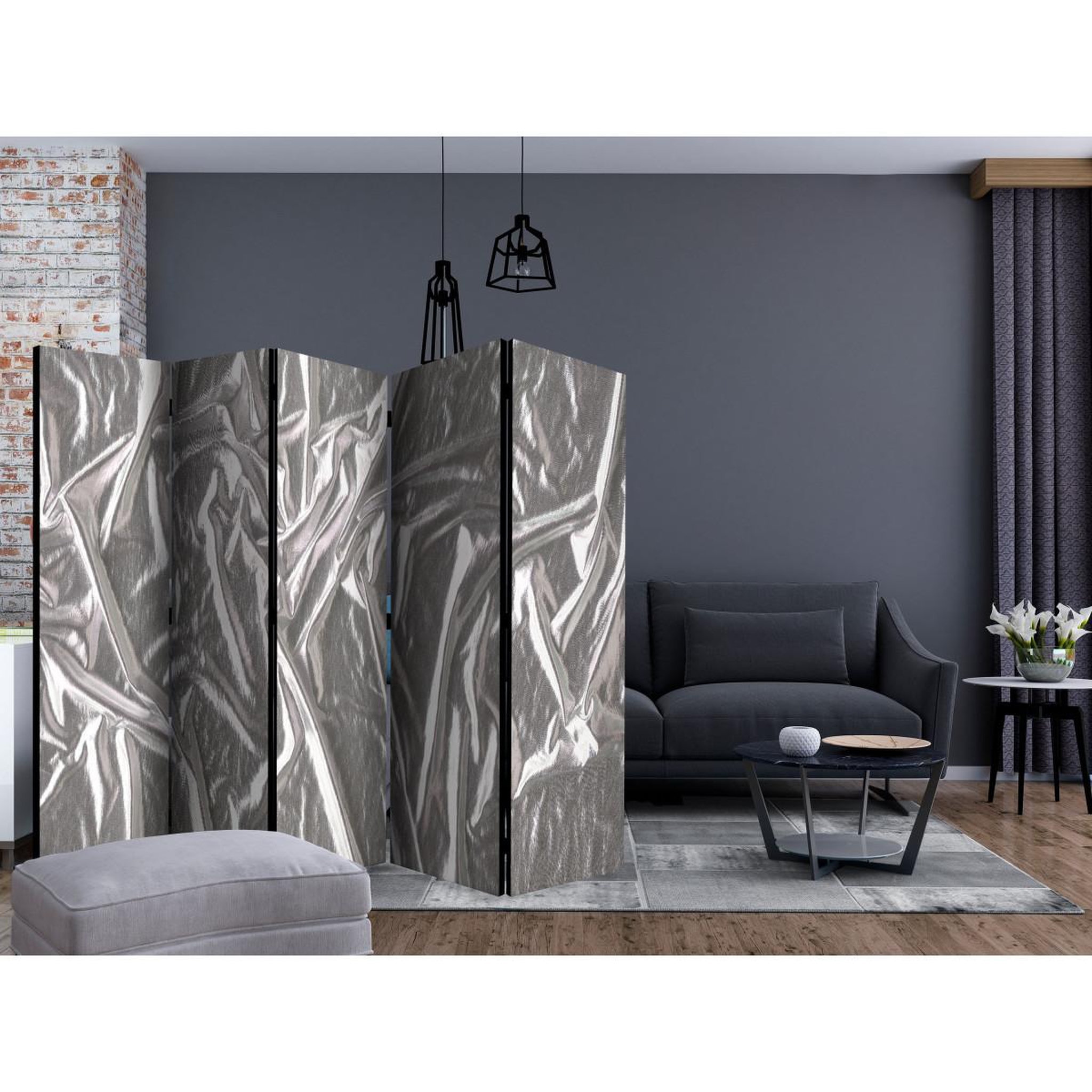 Voir la diapositive 2 : Paris Prix Paravent 5 volets  noble silver  172x225cm