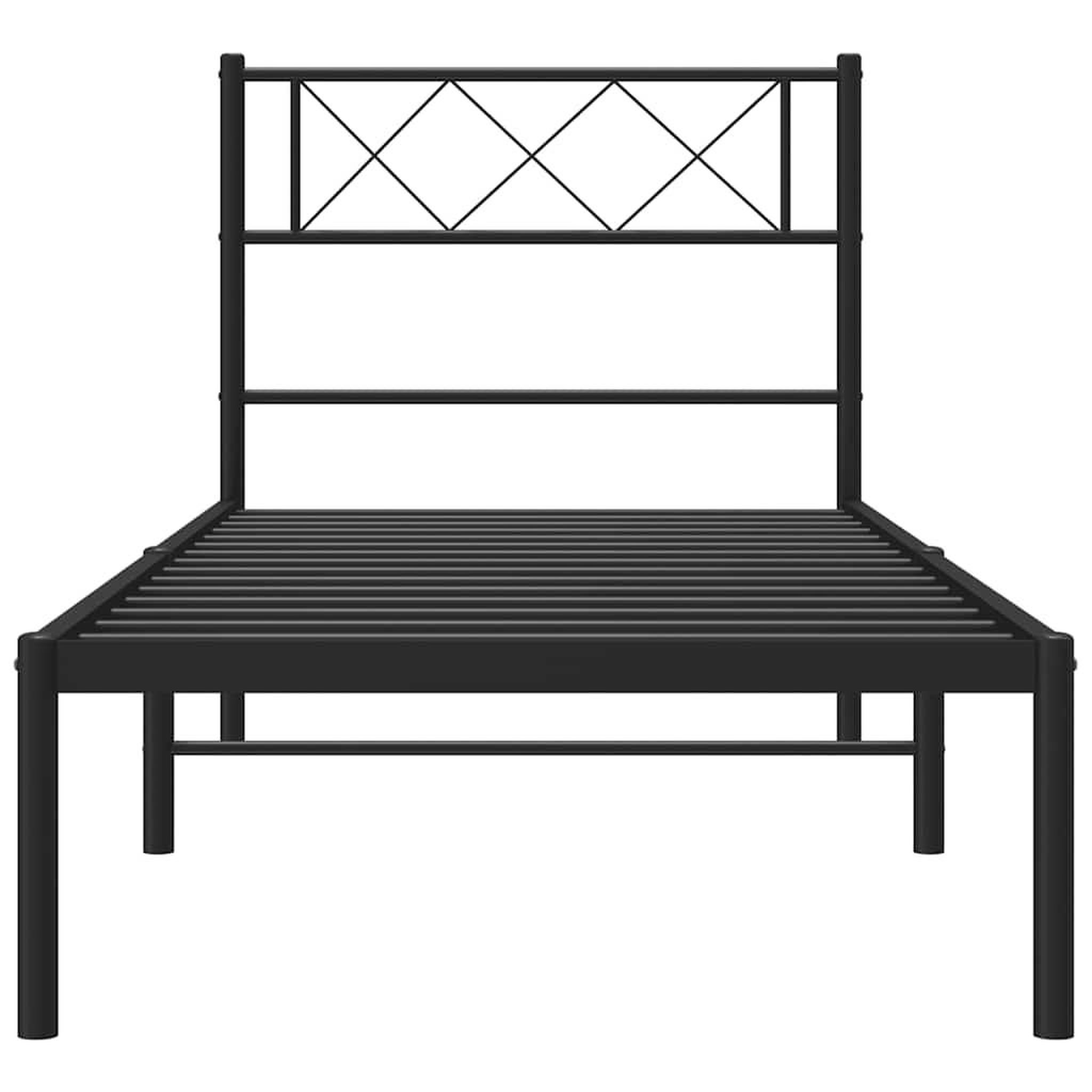 Voir la diapositive 5 : VIDAXL Cadre de lit metal sans matelas avec tete de lit noir 100x200cm