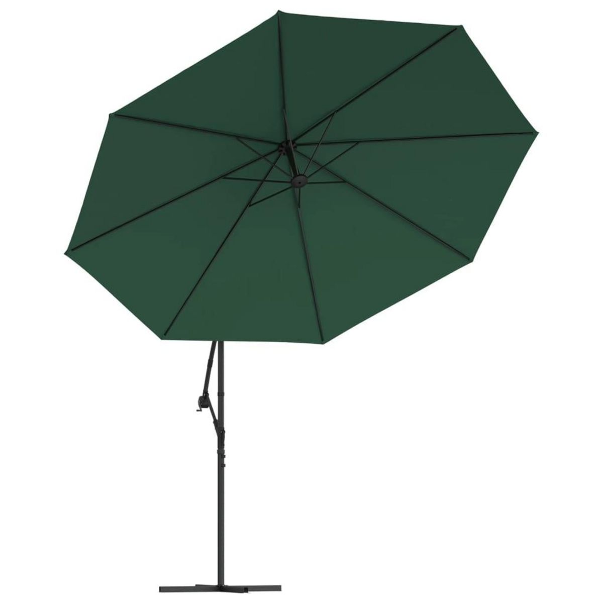 VIDAXL Parasol de jardin en porte-a-feux et lumieres LED mat en metal