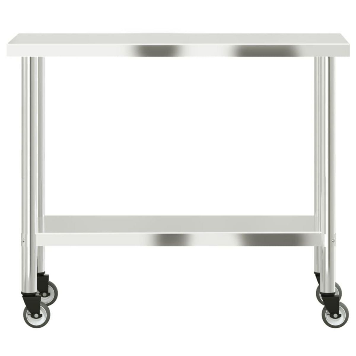 VIDAXL Table de travail de cuisine avec roues 110x55x85 cm inox