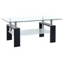VIDAXL Table basse Noir et transparent 95x55x40 cm Verre trempe