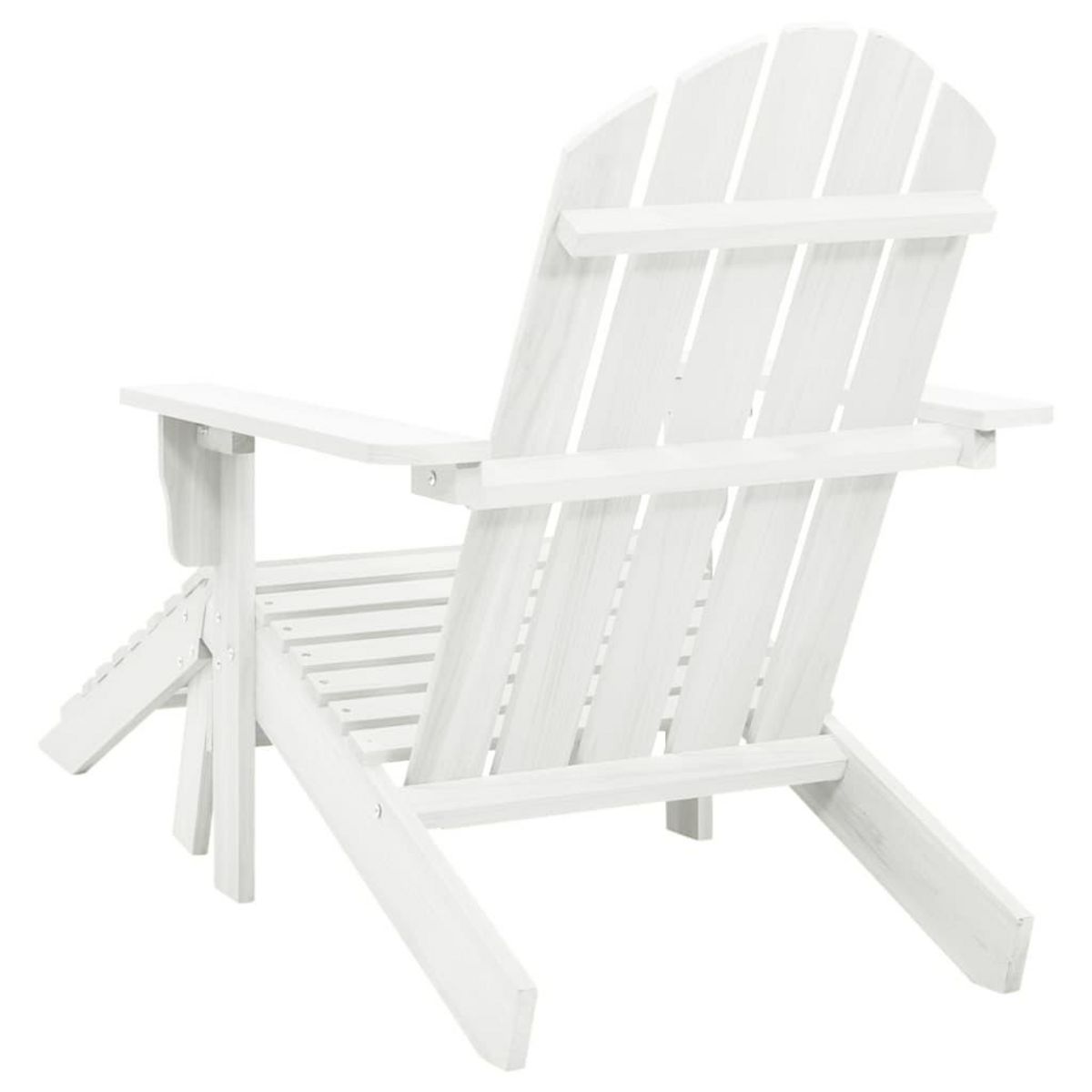 VIDAXL Chaise de jardin avec pouf Bois Blanc
