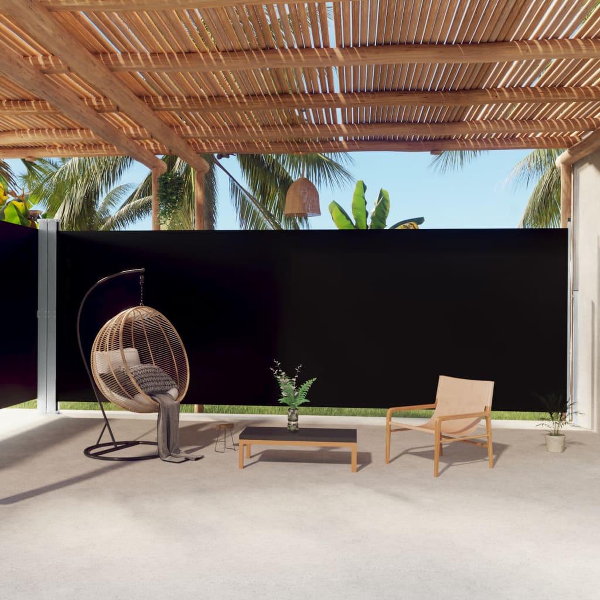 Voir la diapositive 1 : VIDAXL Auvent lateral retractable Noir 220x1000 cm