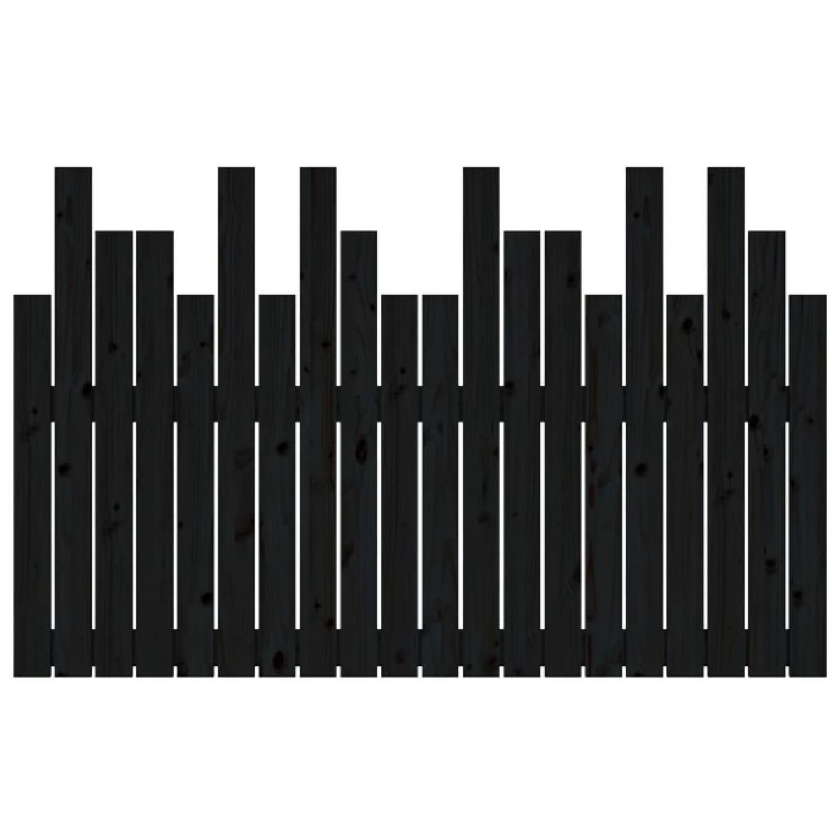 VIDAXL Tete de lit murale Noir 127,5x3x80 cm Bois massif de pin