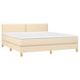 Voir la diapositive 4 : VIDAXL Sommier a lattes de lit avec matelas LED Creme 180x200 cm Tissu