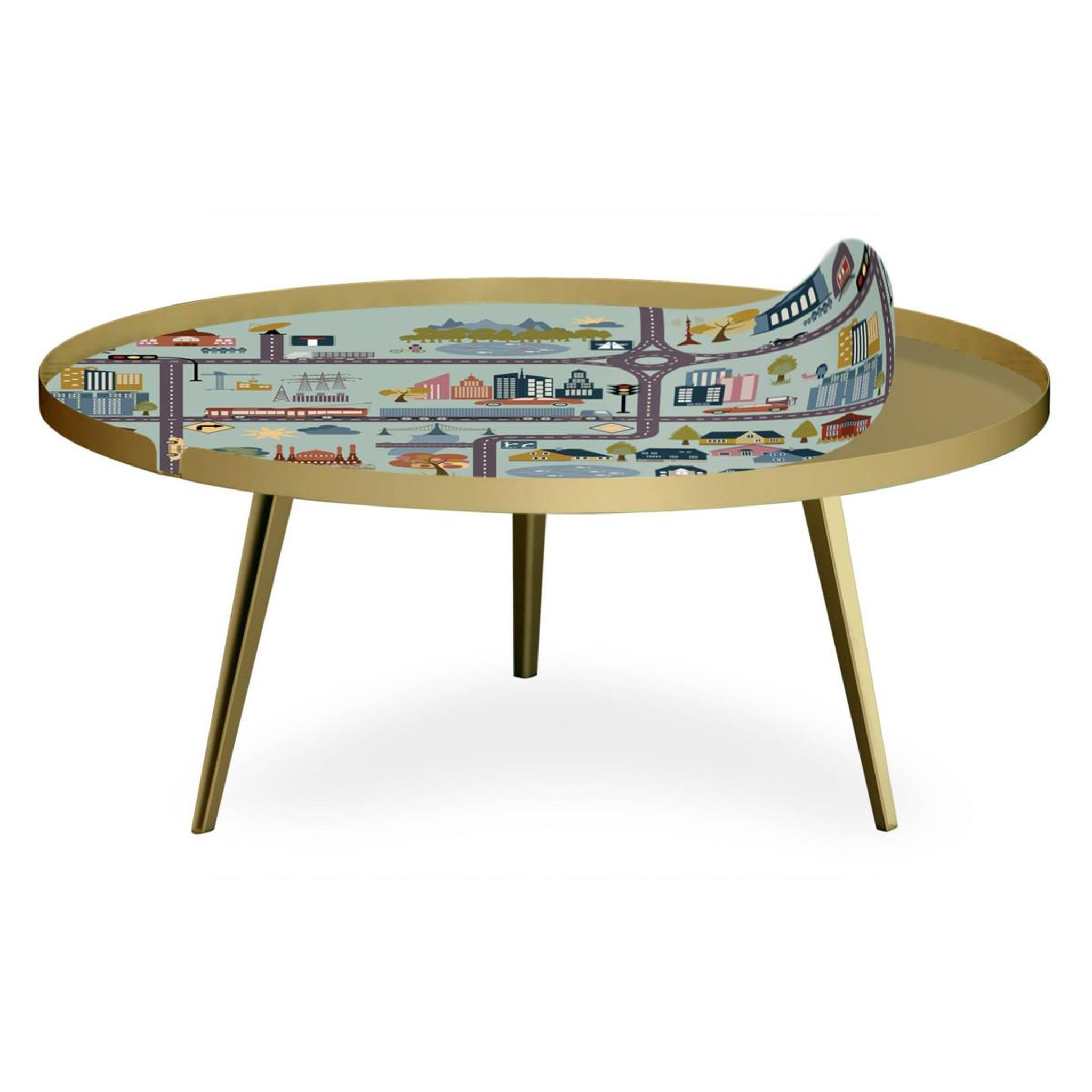 Voir la diapositive 1 : Paris Prix Table basse à rebord 1 cover  city  90cm or