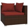 Voir la diapositive 5 : VIDAXL Salon de jardin 4 pcs avec coussins Marron Resine tressee