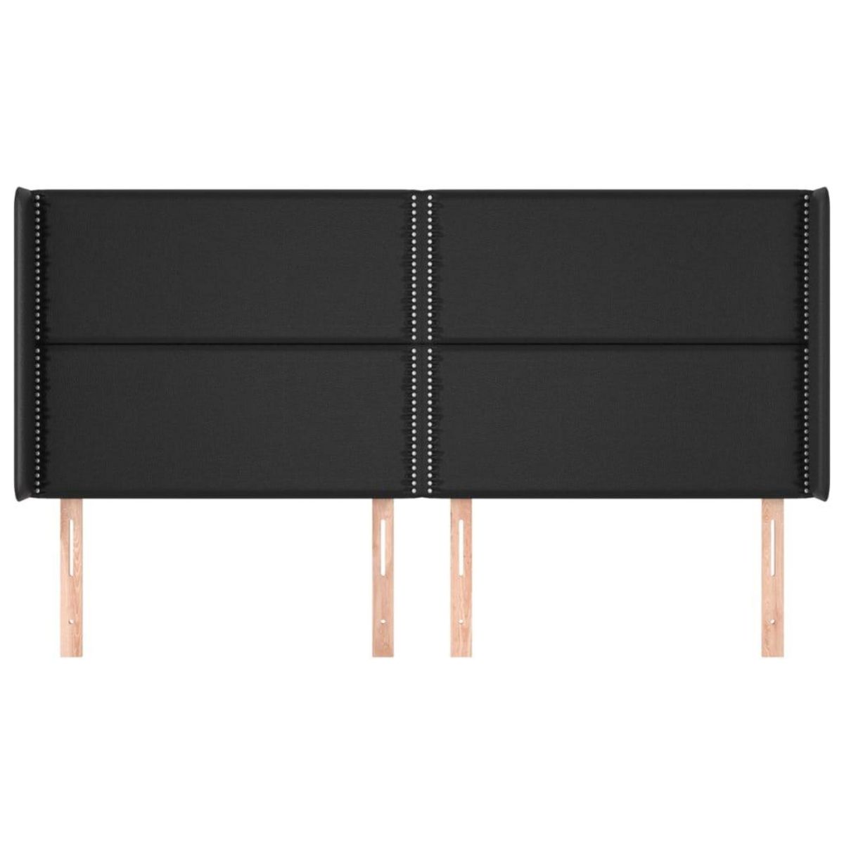 VIDAXL Tete de lit avec oreilles Noir 183x16x118/128 cm Similicuir