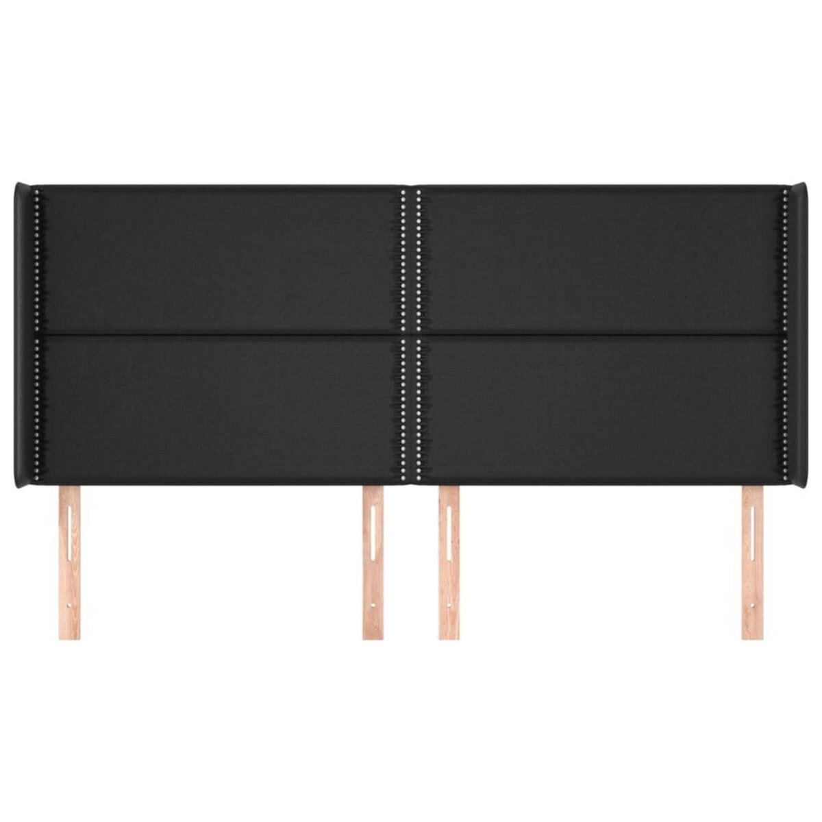 VIDAXL Tete de lit avec oreilles Noir 183x16x118/128 cm Similicuir