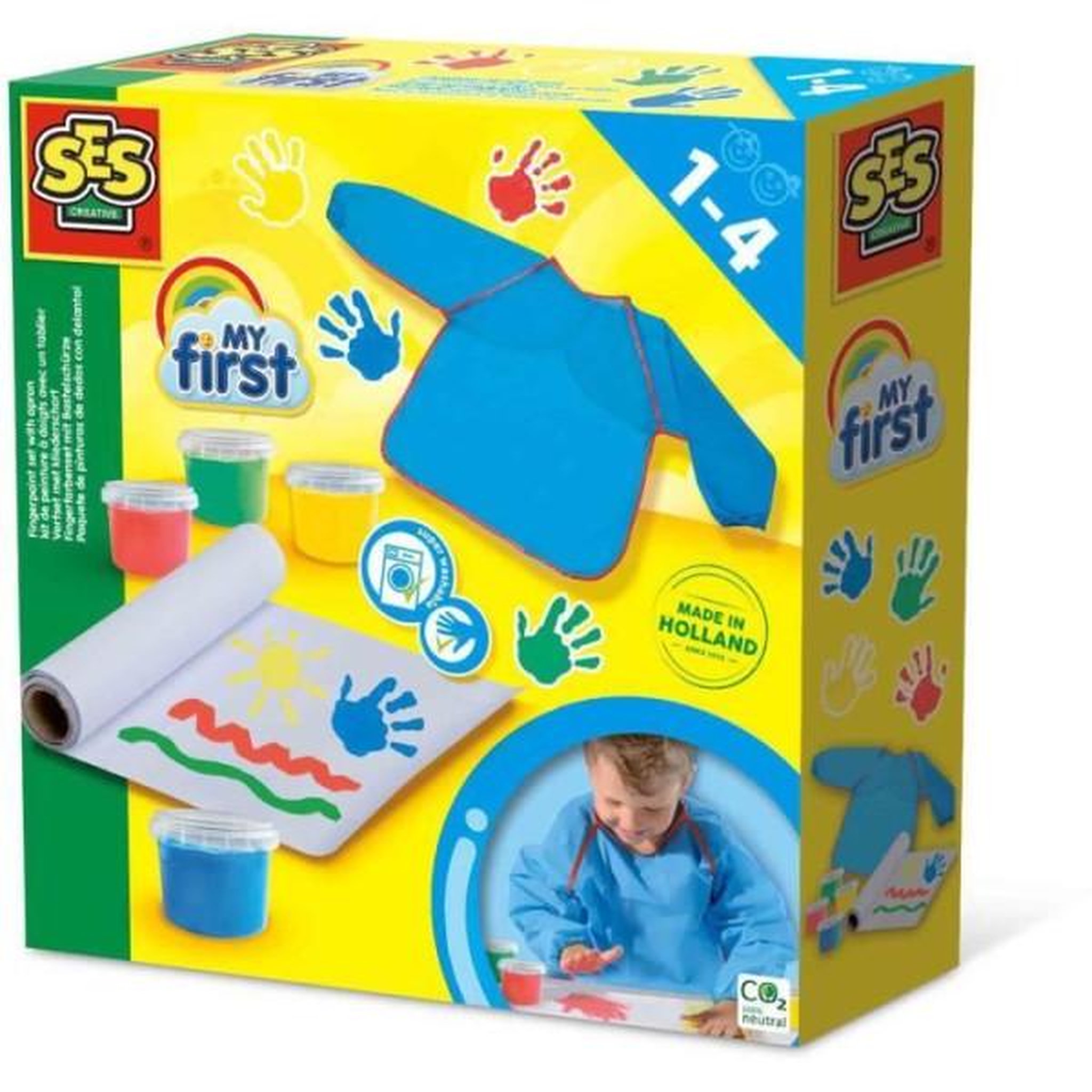 SES Creative My first - Mon premier kit de peinture au doigt avec un tablier - SES CREATIVE
