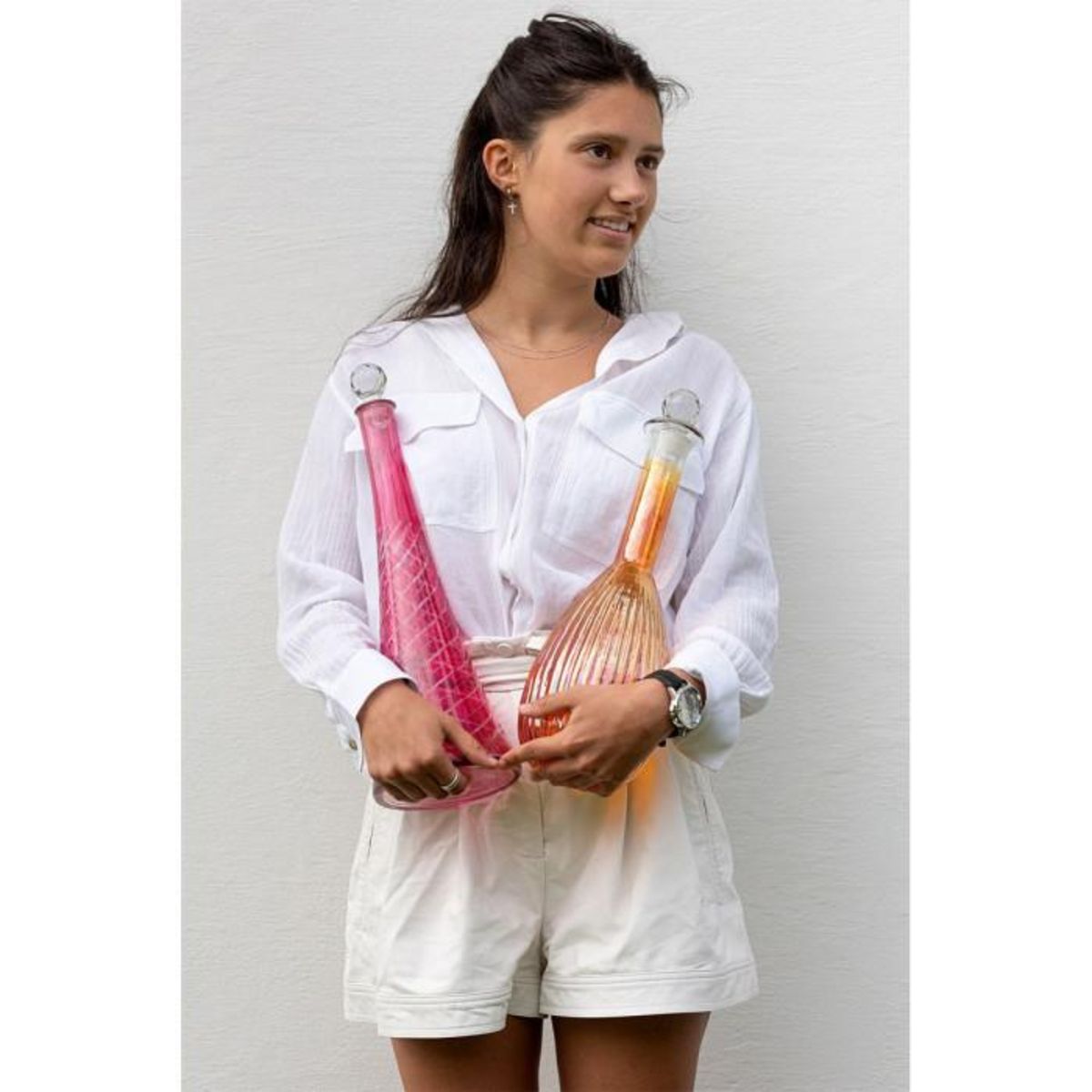 Paris Prix Carafe en Verre Tiges  Anastasia  42cm Rouge