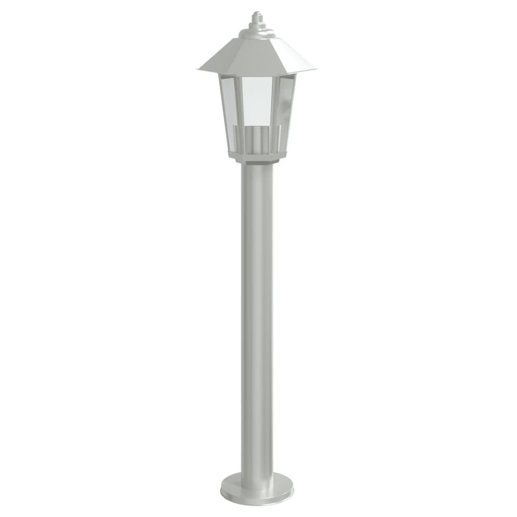 Voir la diapositive 4 : VIDAXL Lampadaires d'exterieur 3 pcs argente 80 cm acier inoxydable
