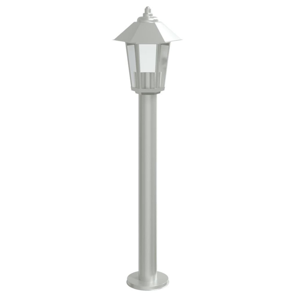 VIDAXL Lampadaires d'exterieur 3 pcs argente 80 cm acier inoxydable