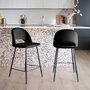 Voir la diapositive 2 : Rendez vous déco Lot de 2 chaises pour îlot central 65 cm en velours noir-Pénélope