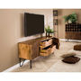 Voir la diapositive 2 : LISA DESIGN Mumbai - meuble tv - en bois massif de manguier - 135 cm