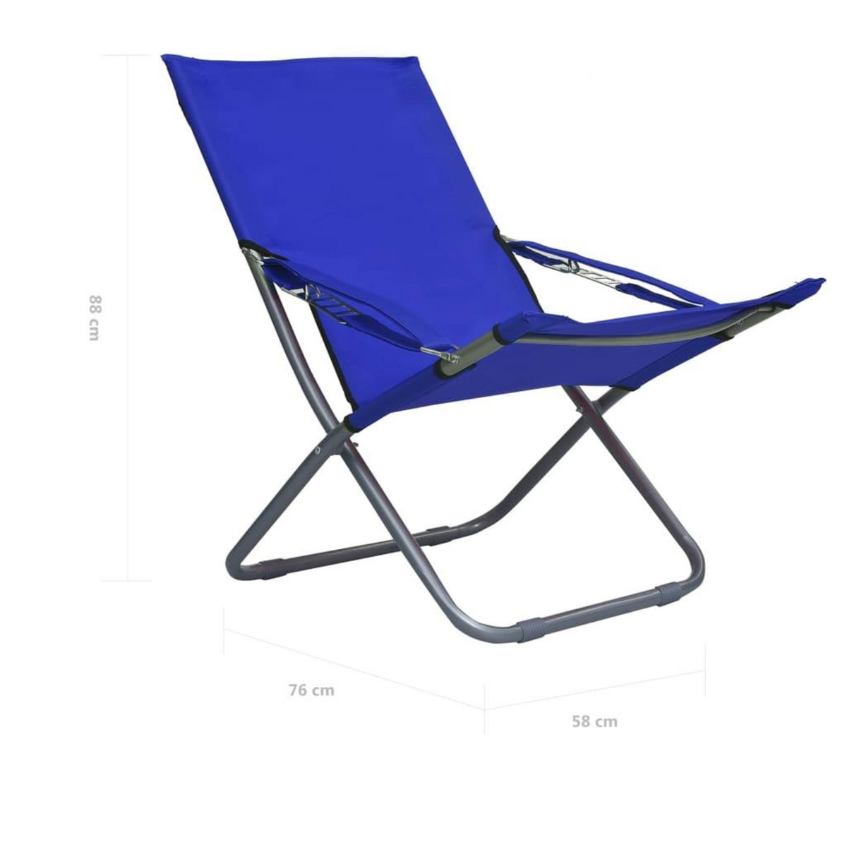 VIDAXL Chaises pliables de plage lot de 2 Tissu Bleu