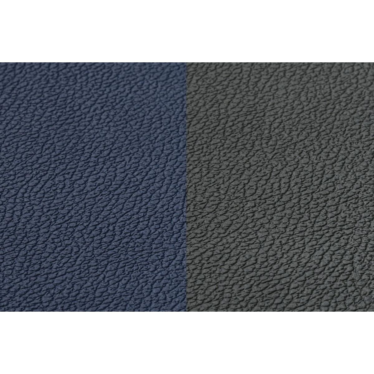 BJORN Sous-verre curve réversible - 6 pièces - Cuir recyclé bleu nuit et gris anthracite