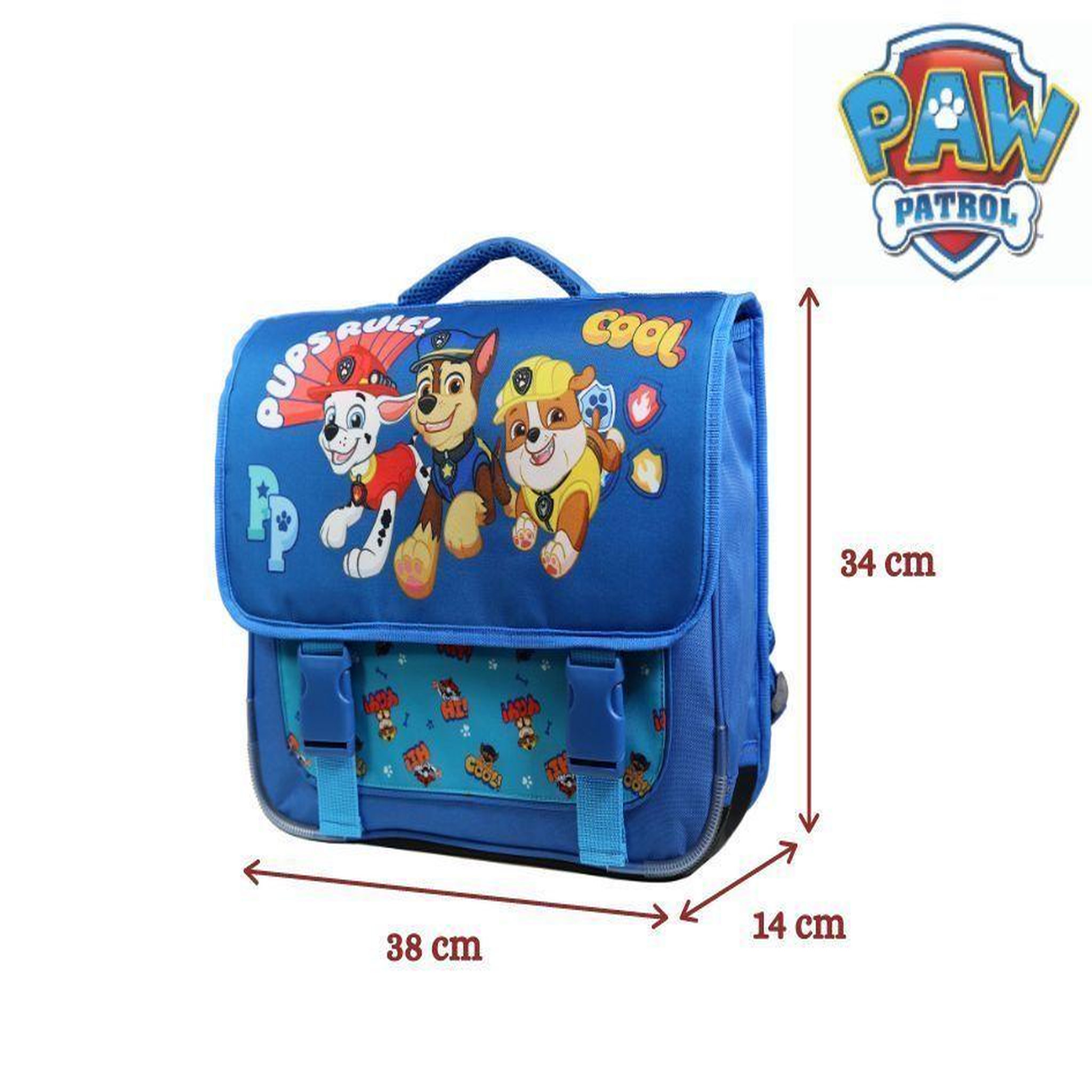 Voir la diapositive 4 : Bagtrotter BAGTROTTER Cartable 38 cm Pat'Patrouille Bleu