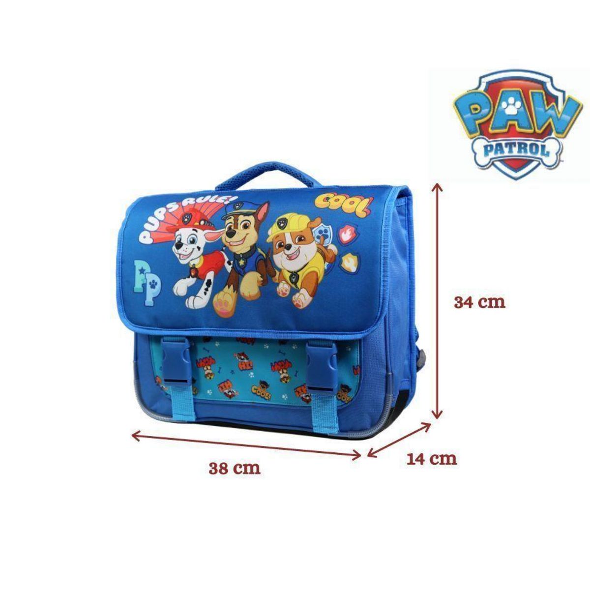 Bagtrotter BAGTROTTER Cartable 38 cm Pat'Patrouille Bleu