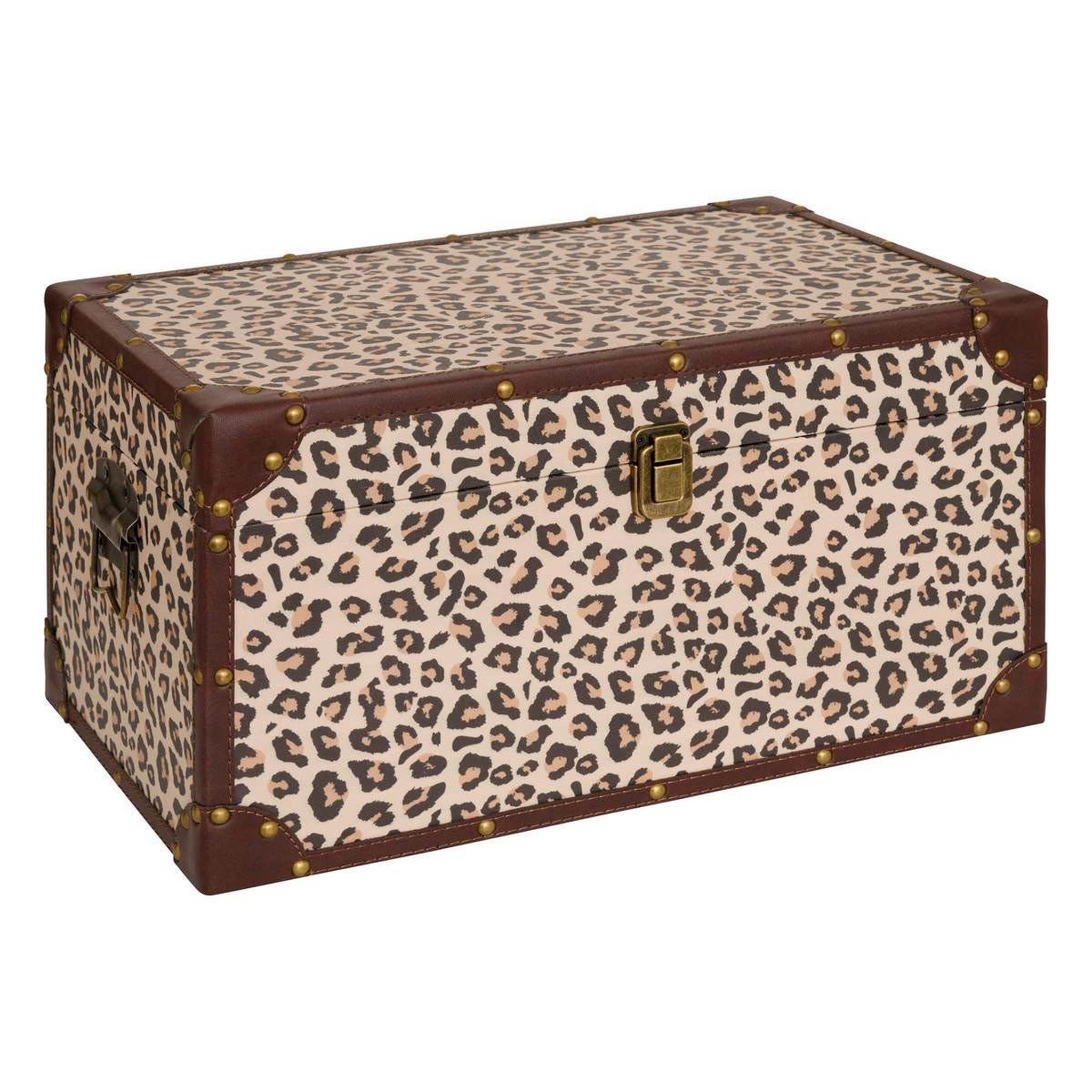 Voir la diapositive 3 : ATMOSPHERA Lot de 4 malles de rangement léopard  telna  56cm marron