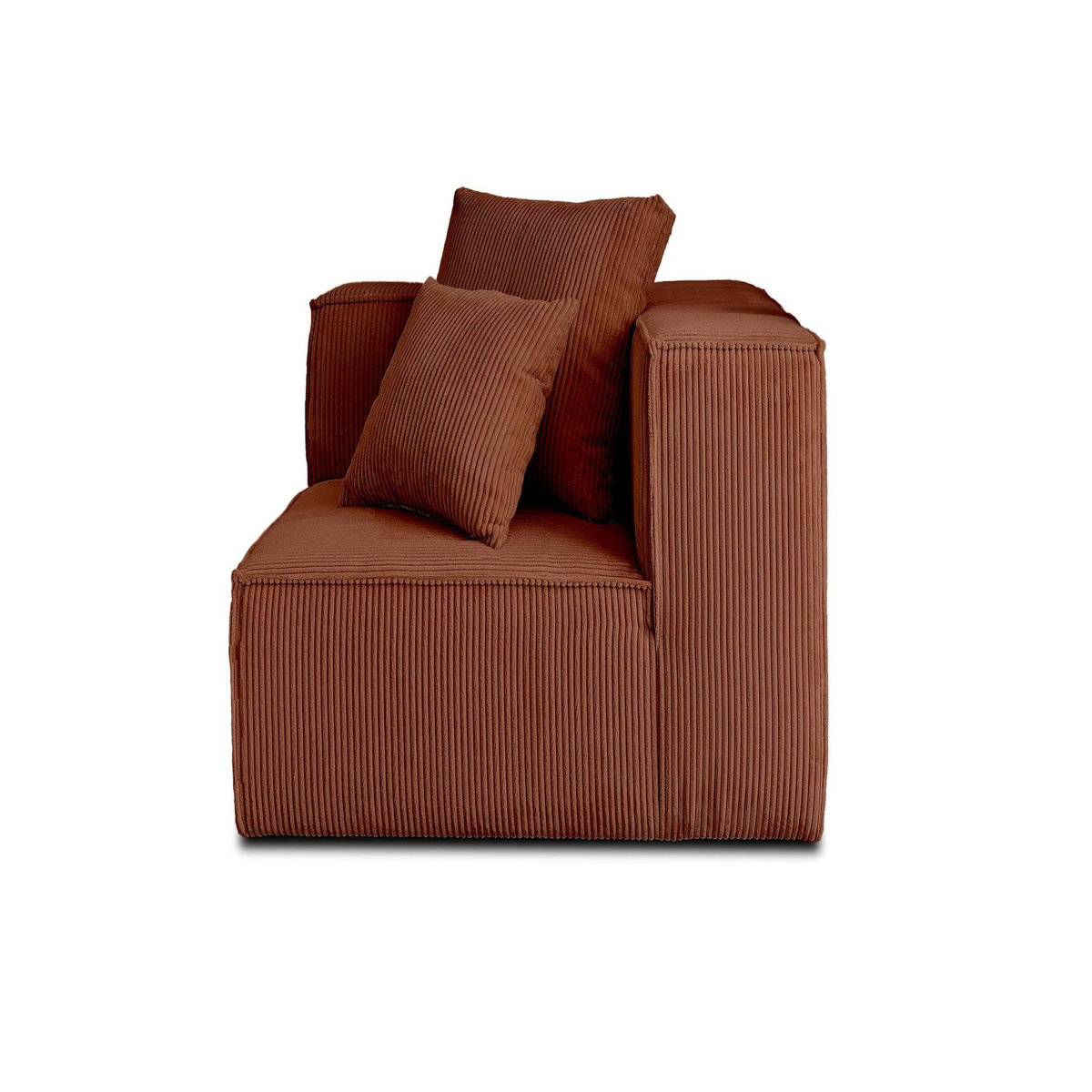 LISA DESIGN Colombine - module d'assise d'angle réversible - en velours côtelé