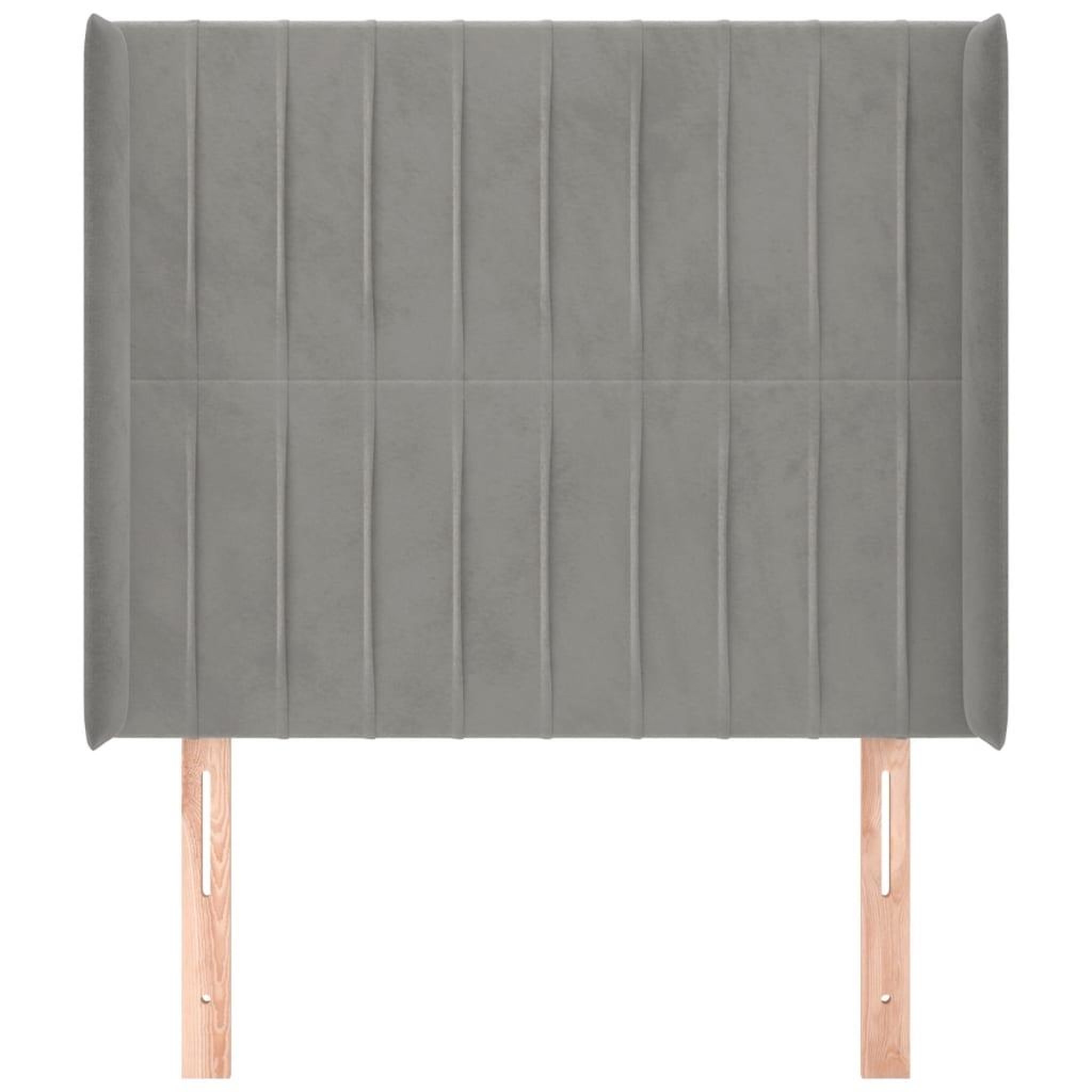 Voir la diapositive 3 : VIDAXL Tete de lit avec oreilles Gris clair 103x16x118/128 cm Velours
