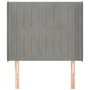 Voir la diapositive 3 : VIDAXL Tete de lit avec oreilles Gris clair 103x16x118/128 cm Velours