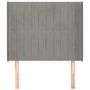 Voir la diapositive 3 : VIDAXL Tete de lit avec oreilles Gris clair 103x16x118/128 cm Velours