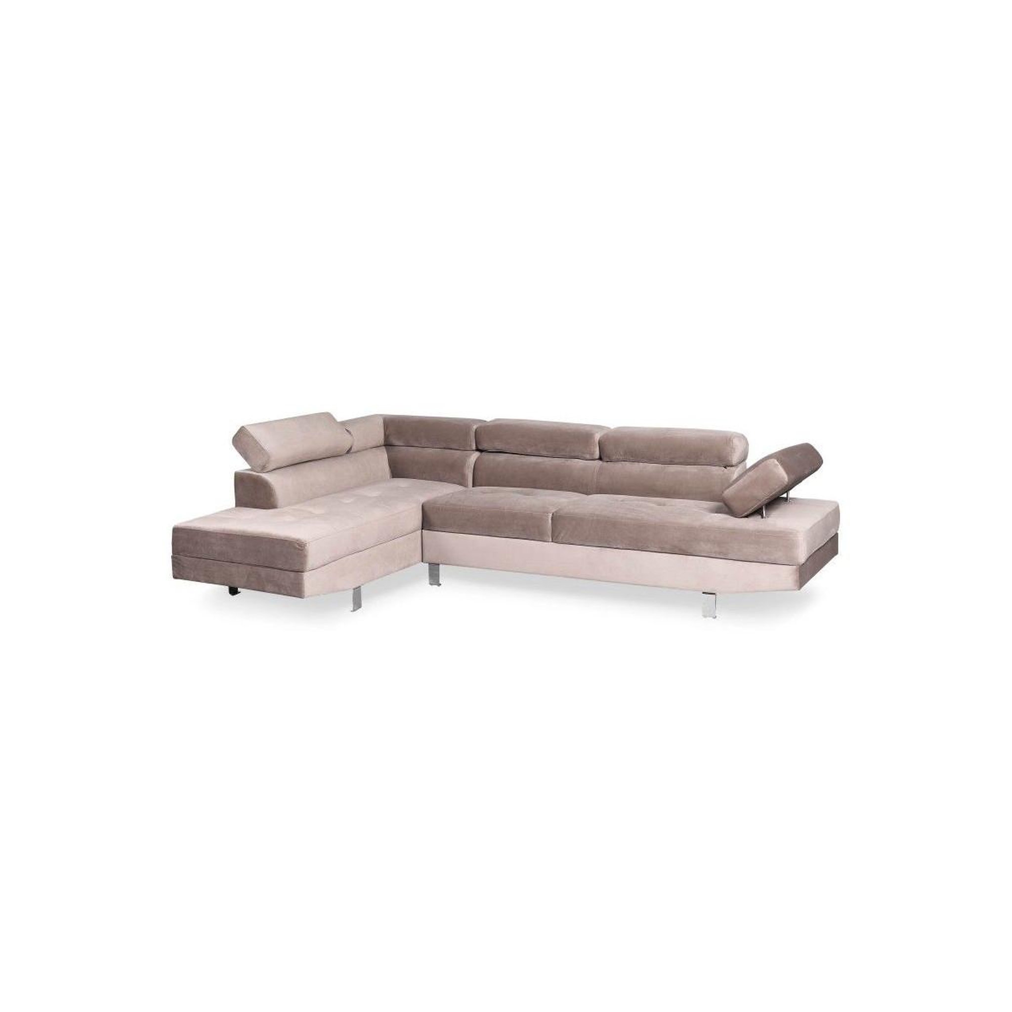 Voir la diapositive 2 : Paris Prix Canapé d'angle gauche  têtière  260cm taupe