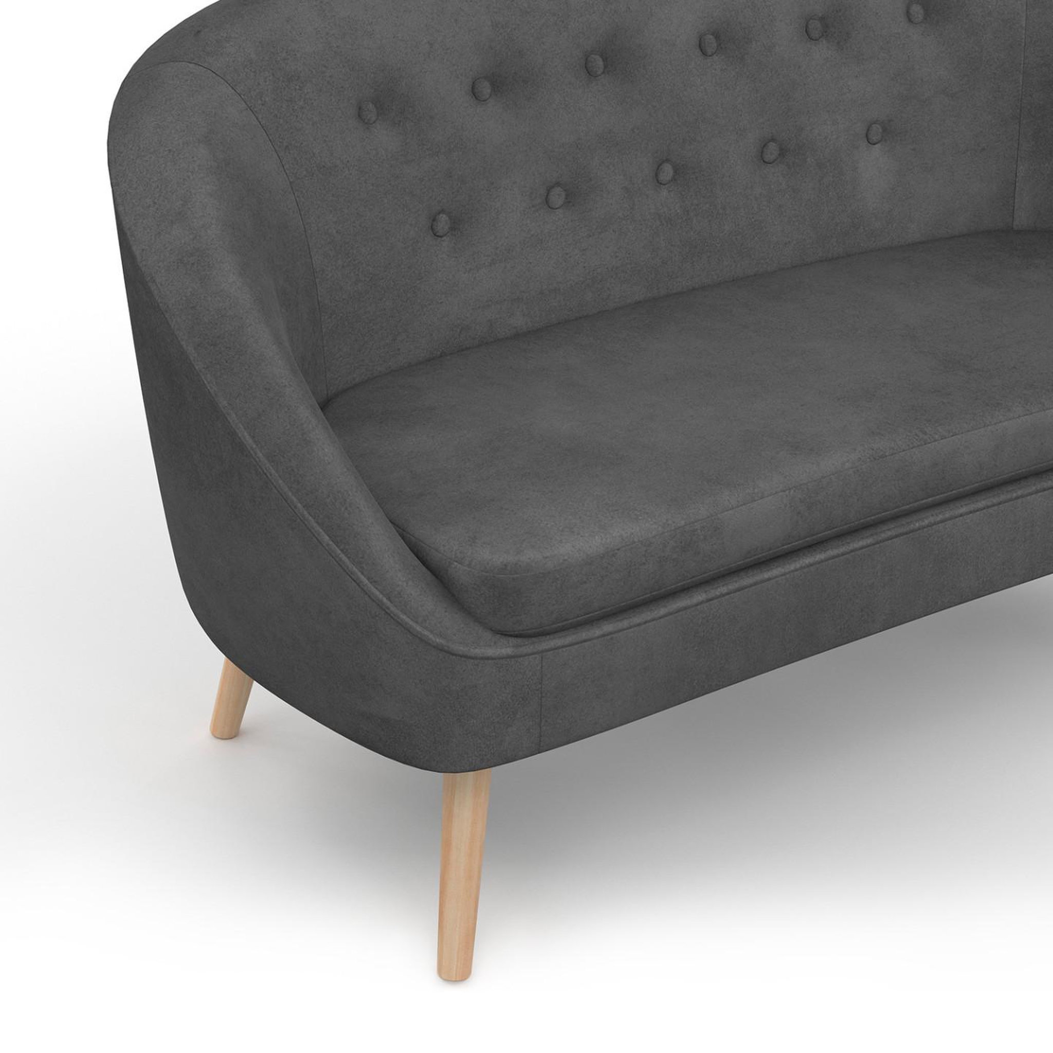 Voir la diapositive 6 : ID MARKET Canapé banquette sonia en velours gris
