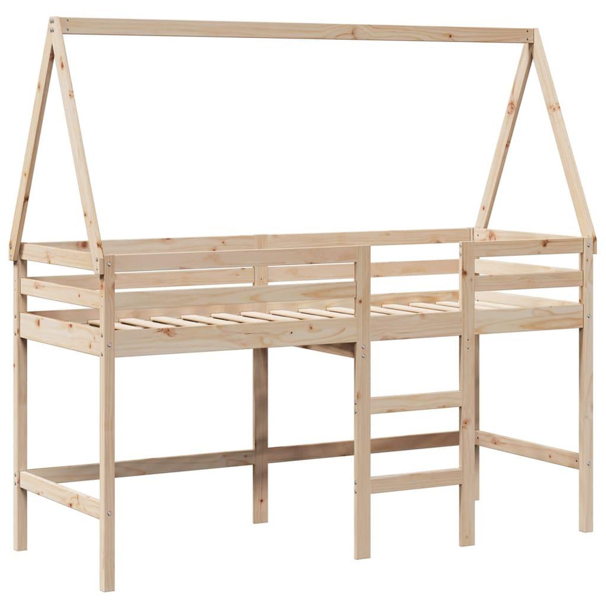 Voir la diapositive 3 : VIDAXL Lit superpose avec echelle et toit sans matelas 90x200 cm