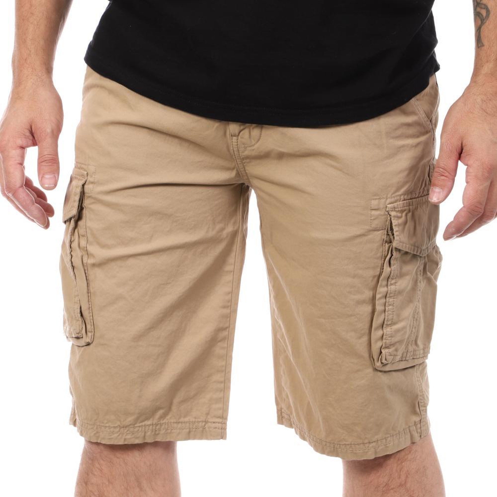 Schott Short Beige Homme Schott Cargo. Coloris disponibles : Beige