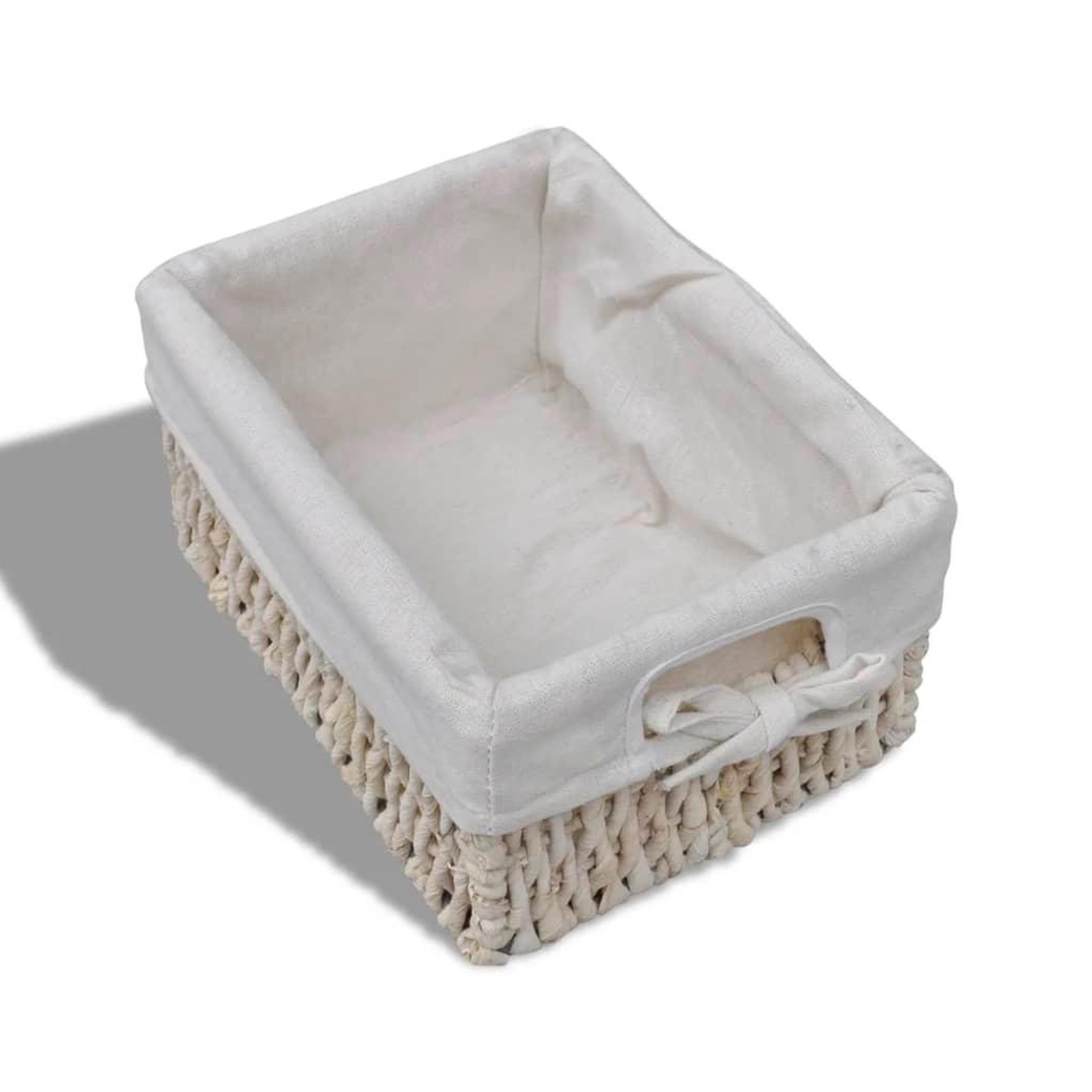 Voir la diapositive 5 : VIDAXL Etagere de rangement en bois 5 paniers en tissage Blanc