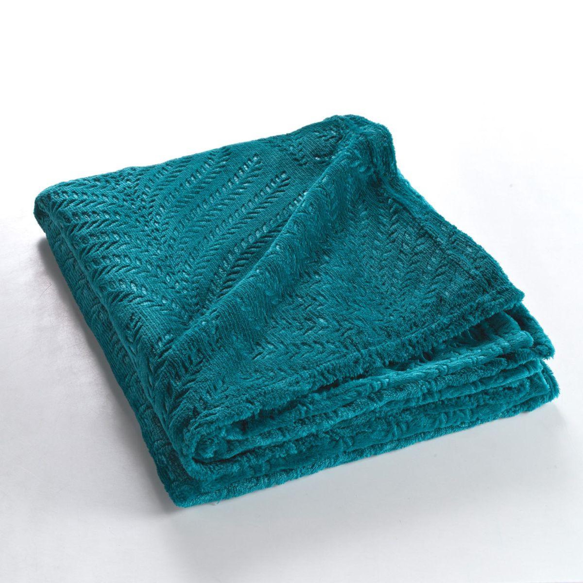 Voir la diapositive 3 : Douceur d'Intérieur Plaid uni en flanelle  nelia  125x150cm bleu