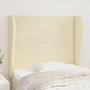 Voir la diapositive 1 : VIDAXL Tete de lit avec oreilles Creme 83x23x118/128 cm Similicuir