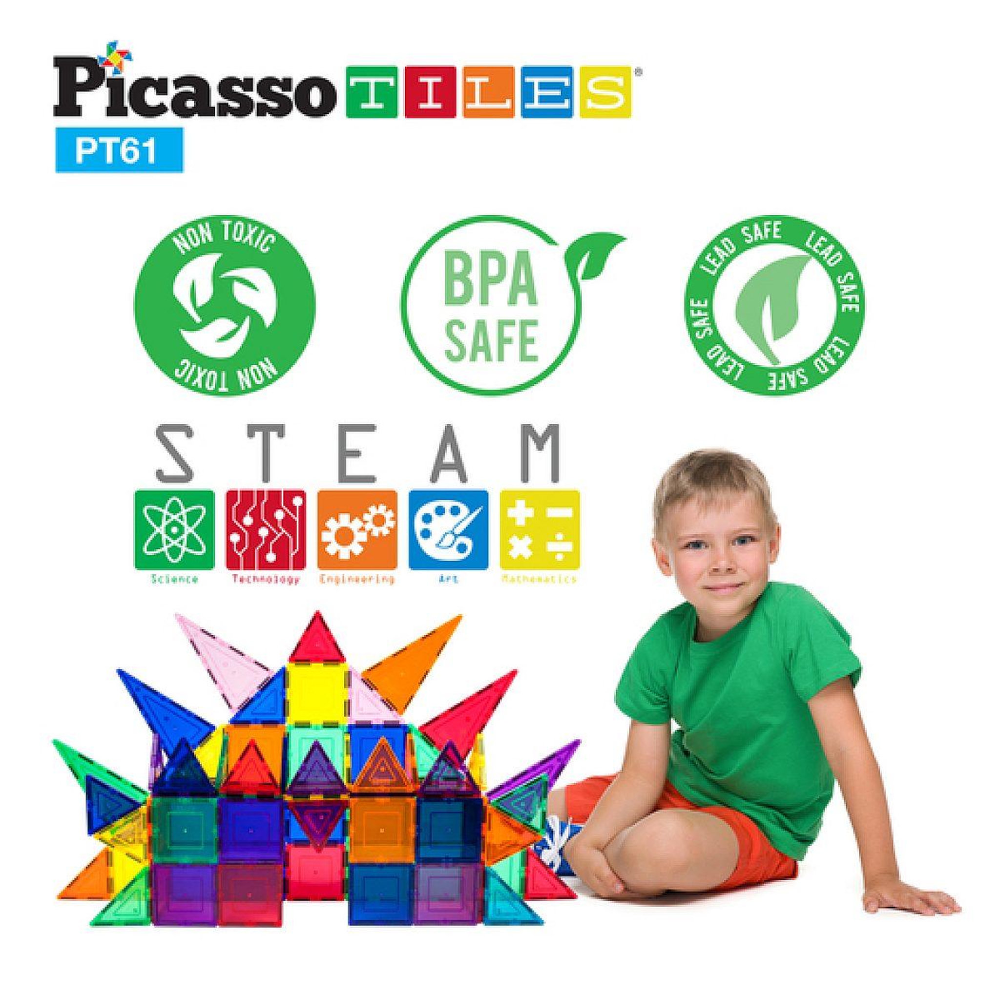 Voir la diapositive 5 : Tactic PicassoTiles Set Magnetique 61 pcs