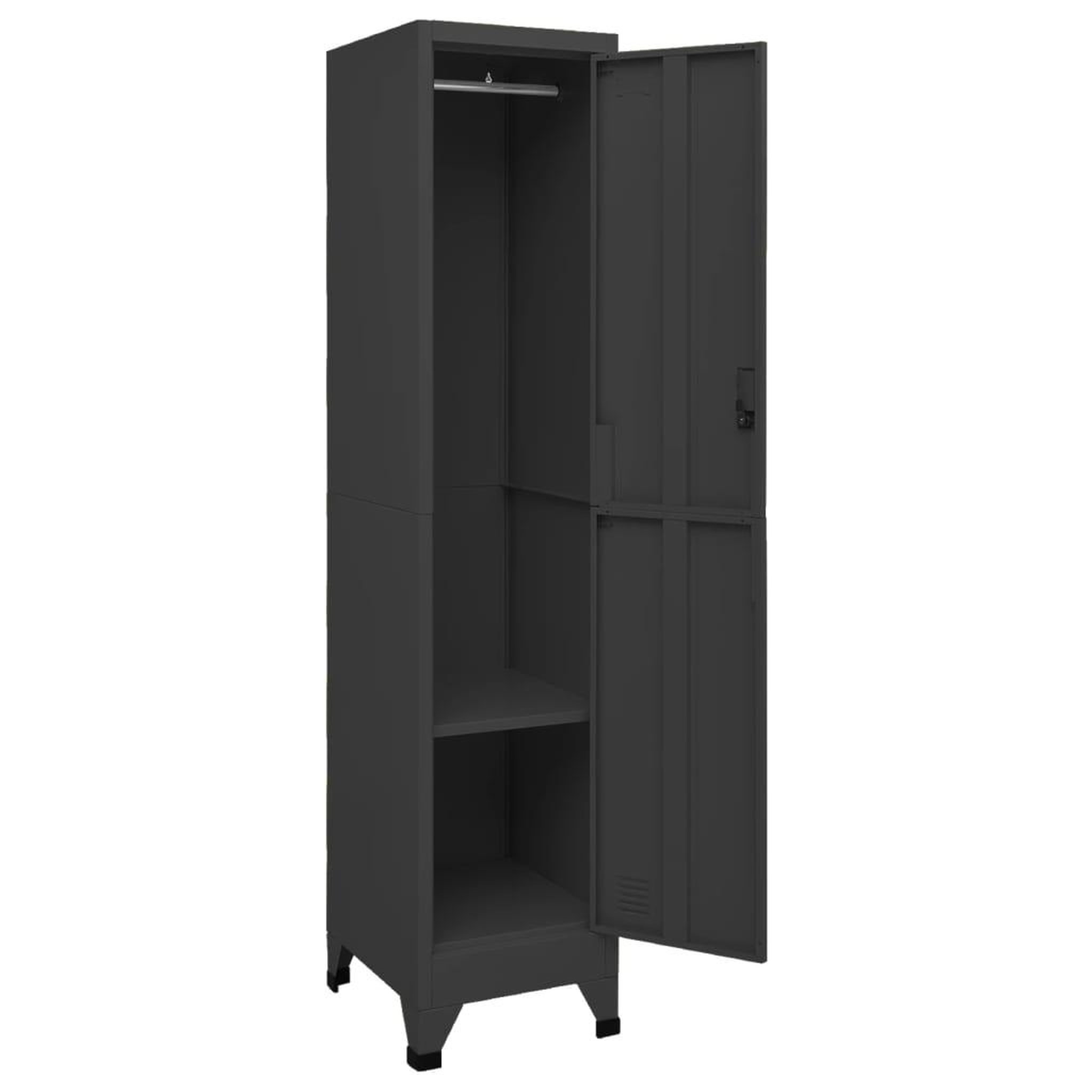 Voir la diapositive 4 : VIDAXL Armoire a casiers Anthracite 38x45x180 cm Acier