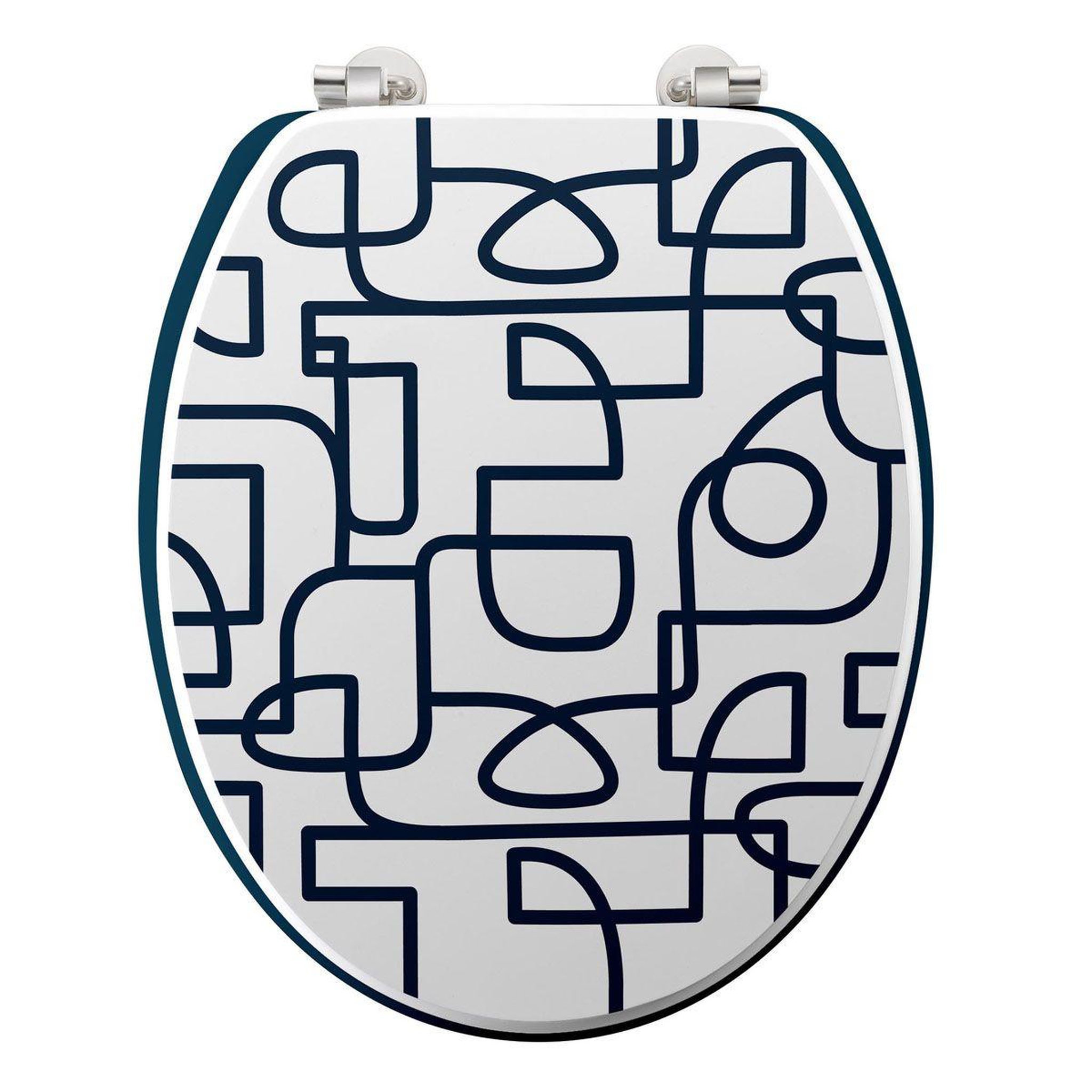 Douceur d'Intérieur Abattant wc imprimé  labyrinthe  46cm blanc