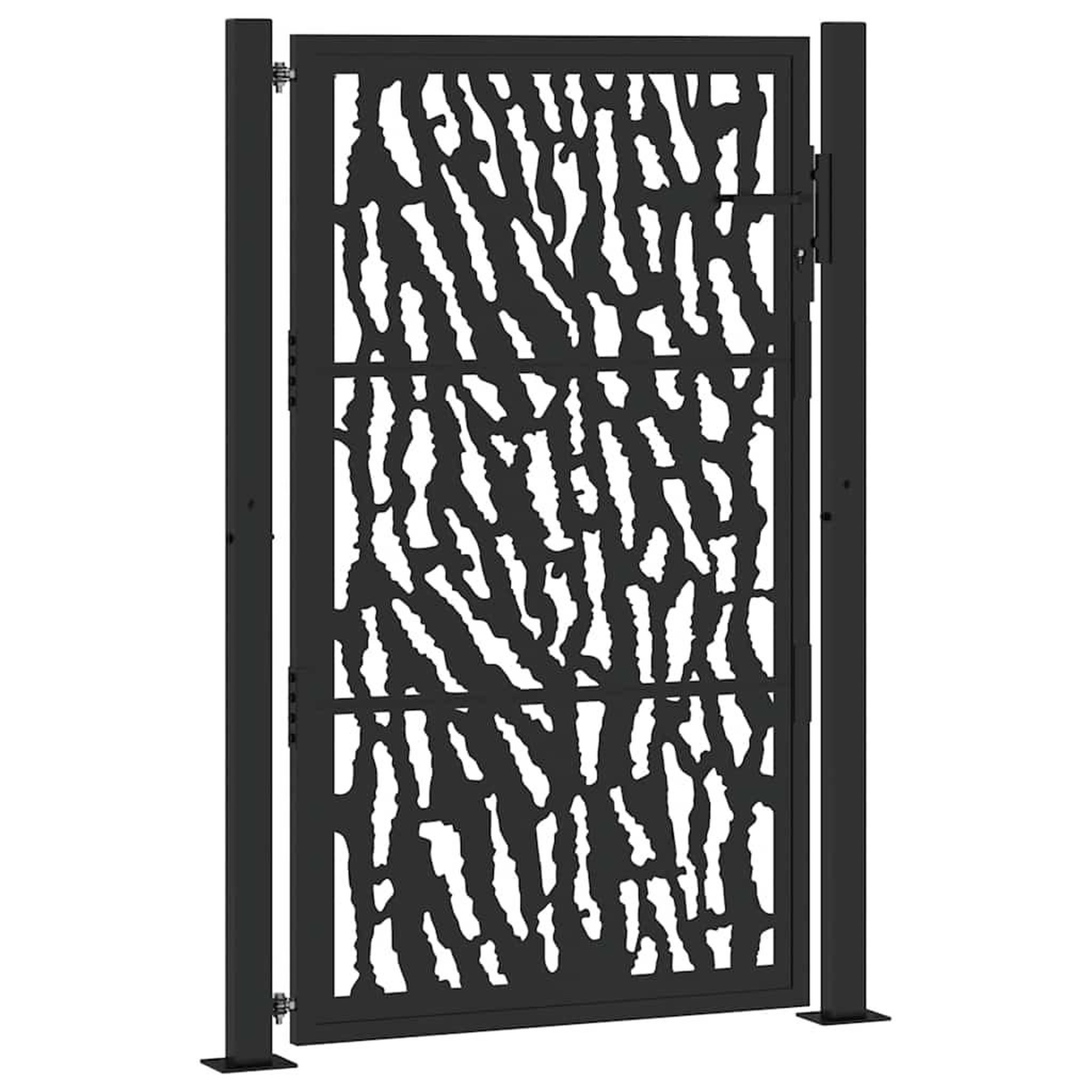 Voir la diapositive 2 : VIDAXL Portail de jardin noir 105x155 cm acier conception de traces